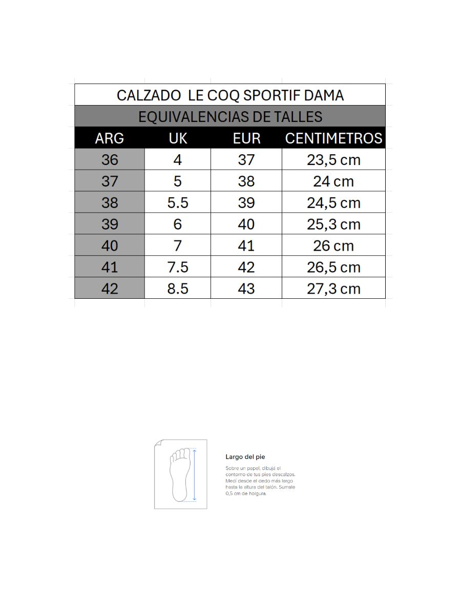 Tabla de talles