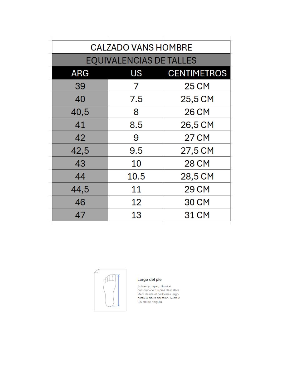 Tabla de talles